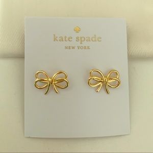 NWT Gold bow earrings by Kate Spade